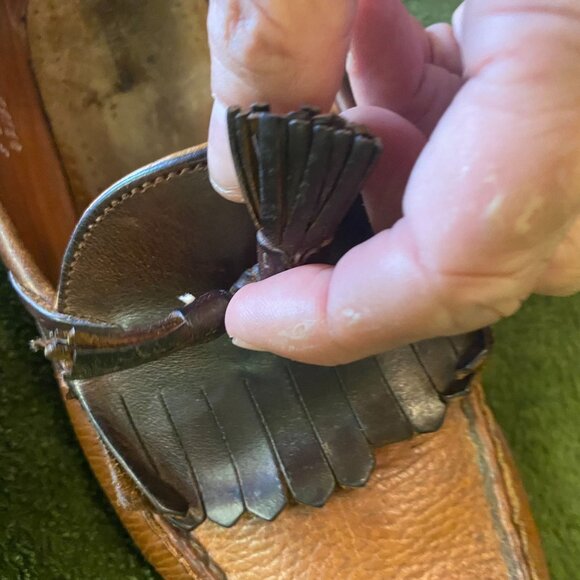 Allen Edmonds Men's Nashua Loafer Shoes Size 8D Brown Leather Tasseled Moc Toe - Picture 12 of 13